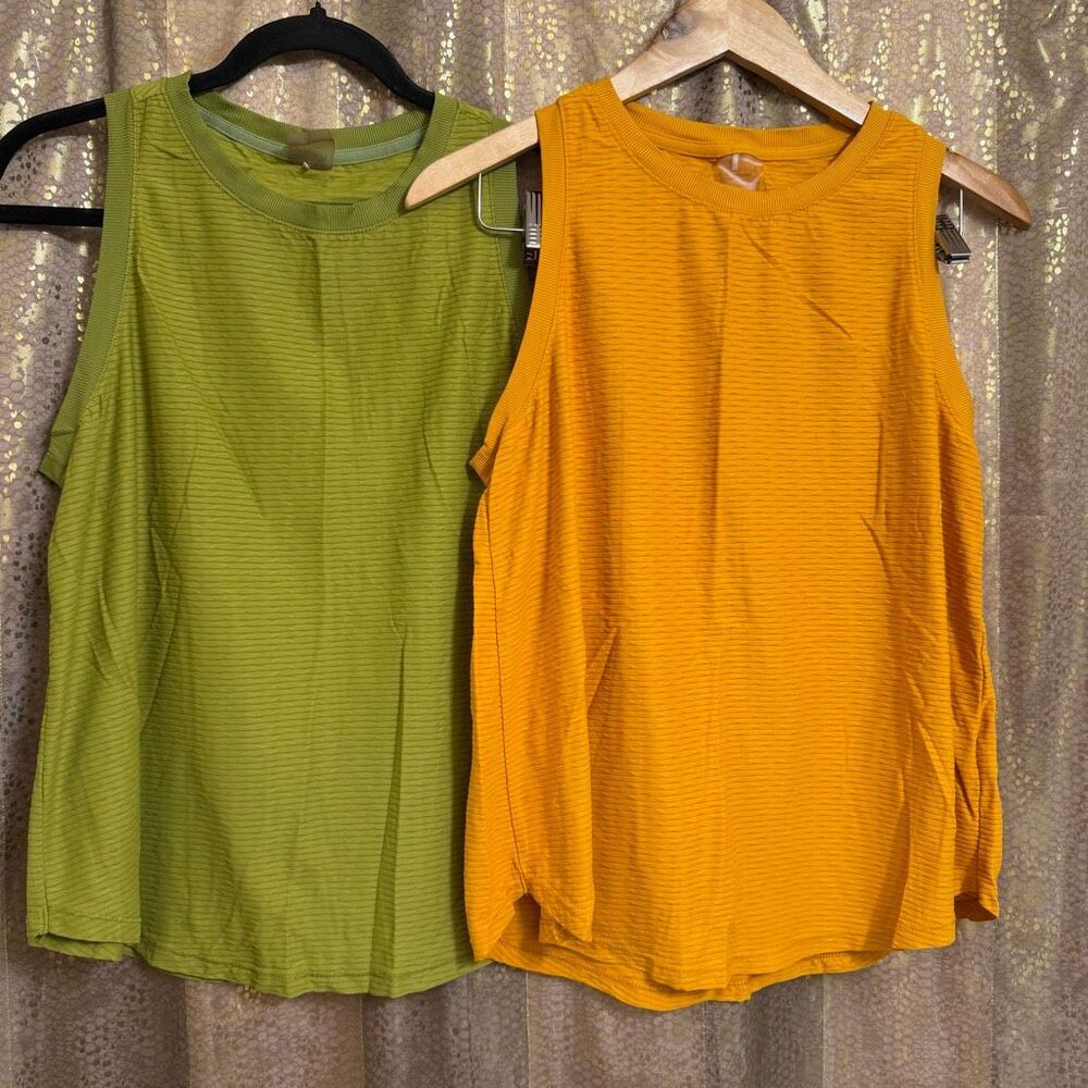 CALIA Olive Green Golden Orange Women's Renew Tank Top Set Large